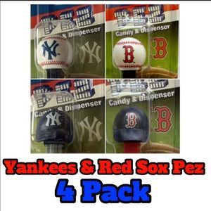 YANKEES & RED SOX PEZ 4 Pack XMAS STOCKING STUFFER